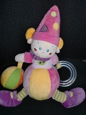 doudou peluche culbuto fée fille rose jaune étoile balle NICOTOY activité 28cm