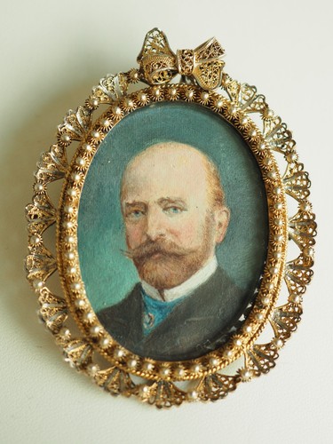 Medaillon portrait miniature - portrait,