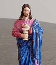 Ancienne Belle Statue Jésus Christ en Porcelaine de Höchst Hesse 19ème siècle
