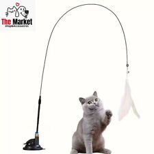 Jouet Interactif Pour Chat Avec Plumes Stimulante - Baguette Avec Ventouse