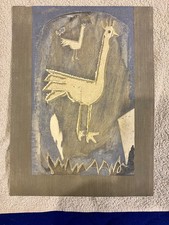 Georges BRAQUE : couple d'oiseaux, deux paons,  lithographie 1952