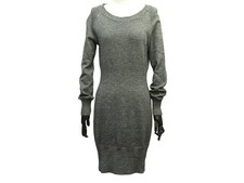 ROBE CINTREE CHANEL P39910 MANCHES LONGUES 38 M EN LAINE BOUTONS CC DRESS 3690€