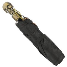 1 parapluie coupe-vent en métal avec tête de mort parasol