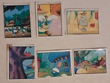 6 Vignettes Sticker Panini Les Schtroumpfs The Smurfs 1985