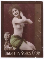 Nu Erotica Érotique Nu Vintage Pin Up Photo 1910 Cigarettes Bastos (1465)