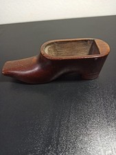 Tabatière ancienne bois sculpté chaussure XIXe – art populaire – collection