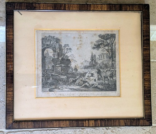 Gravure xviiième encadrée - xviiième,