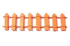 MINIATURE EN BOIS : Barrière ou clôture de jardin orange longueur 10cm