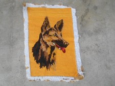 CANEVAS FINI TETE DE CHIEN SUR FOND ORANGE