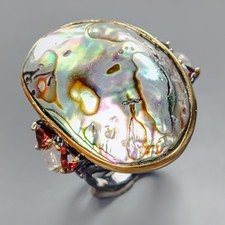 Bijoux Bague Coquille d'ormeau