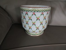 ancien cache pot en porcelaine de SAXE à décor de fleur 17 cm de haut