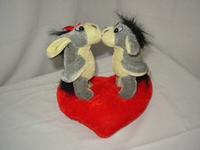 Peluche Ânes amoureux Cœur rouge St Valentin 16cm PDI063