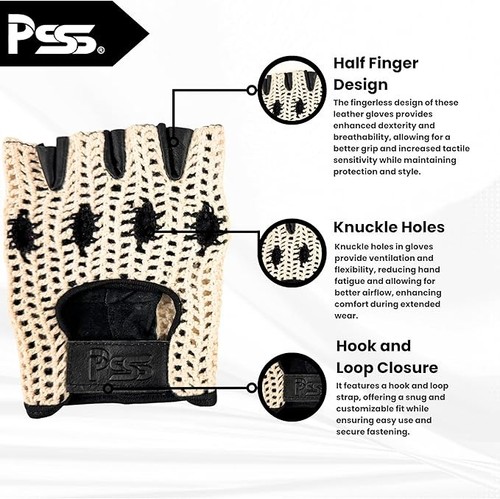Pss mitaines cuir crochet - pss,