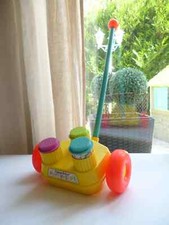 6⚜️ Ancien Jouet A Tirer Ou A Pousser Fisher Price Réf: 732 Année 1976 Vintage