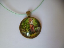 Collier bronze cabochon jeune - collier,