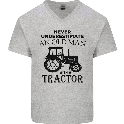 Vieil homme avec tracteur - vieil,