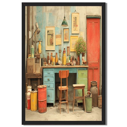 Vintage studio desk framed - vintage,