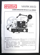 MODE D'EMPLOI / INSTRUCTIONS FOR USE -  EUMIG MARK 610 D - PROJECTEUR SUPER 8