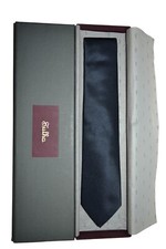 Cravate En Soie Unie Texturée Marine Sulka 8Cm Lame Neuve Pour Hommes 195 £ RRP