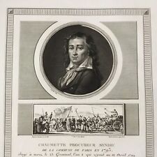Gravure Révolutionnaire CHAUMETTE Procureur Duplessis Bertaux (1750-1818)