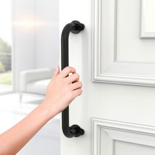 Kit quincaillerie porte de grange coulissante poignée encastrée fonte noir mat