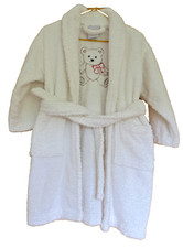 Peignoir CARRE BLANC Paris brodé Ourson enfant 4 ans
