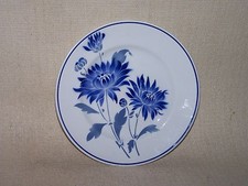 Ancienne Assiette Orchies France décor fleurs bleues