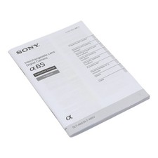Sony A65 Instructions Manuel