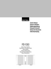 Rotel RB-1090 Amplifier Owners