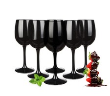 6 NOIRES VERRES A VIN 300ml de