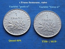 Lot : 2 x 1 Franc Semeuse 1960