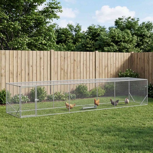 Enclos pour poules - pour, argenté