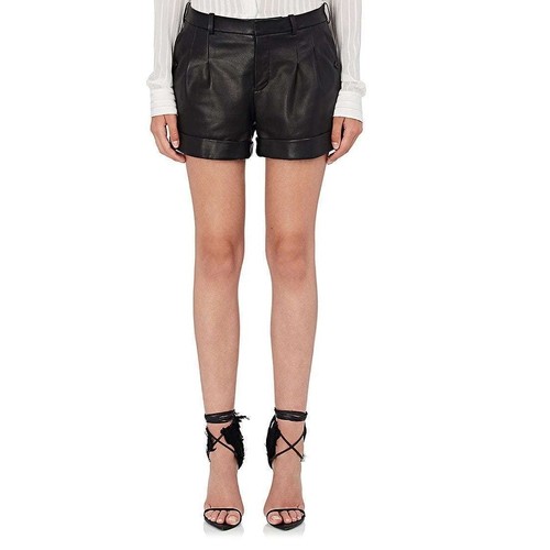 Shorts cuir noir doux en - shorts,
