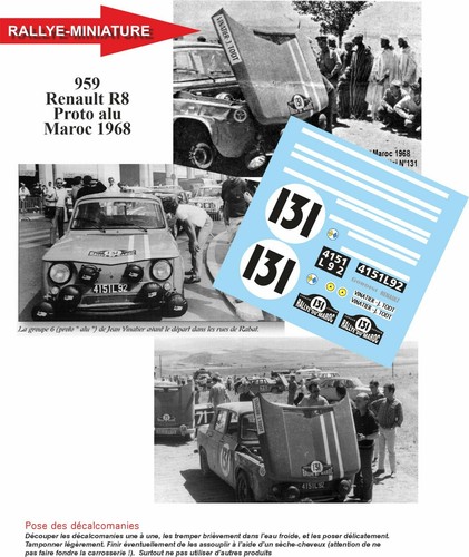Decals ref 0959 renault 8 - decals,