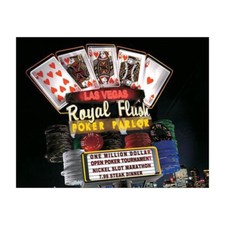 Plaque Vintage métal 30 x 40 cm : Las Vegas, Royal Flush, Poker Parlor