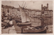 Carte postale ancienne postcard BASTIA 36 vieux port église saint-jean voilier