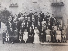 Ancienne photo de mariage - années 20/30 coiffes, costumes - Normandie N°4