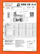 RENAULT TRUCKS / MAXTER G 300 . 19 4X4 / PORTEUR / FICHE TECHNIQUE de 1996