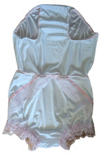 WHITE Nylon Tricot PINK LACY