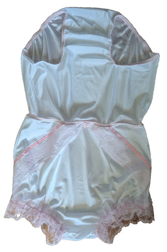 White nylon tricot pink - white,