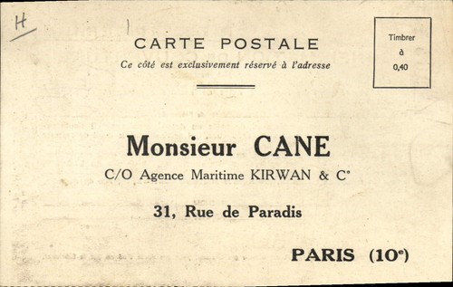 Carte postale assurance pour - carte,