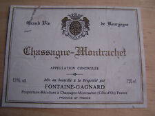 étiquette vin CHASSAGNE MONTRACHET domaine Fontaine Gagnard burgundy bourgogne