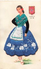 CPA FANTAISIE BRODÉE TENUE DANSE TRADITIONELLE MURCIA N°38