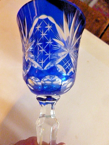 Verre eau cristal gravé - verre, à