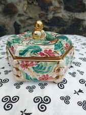 Hubert Béquet boîte céramique hexagonale modèle 376 décor Tahiti