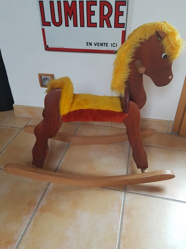Ancien cheval bois fourrure - ancien,