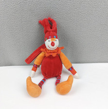 Doudou peluche lutin Dragobert Moulin Roty rouge orange grelot attache tétine