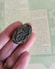 Fer à dorer Tampon Matrice imprimerie relieur reliure Monogrammé DS