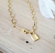 Collier cadenas love en acier