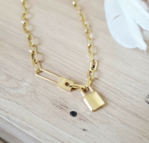 Collier cadenas love - , en